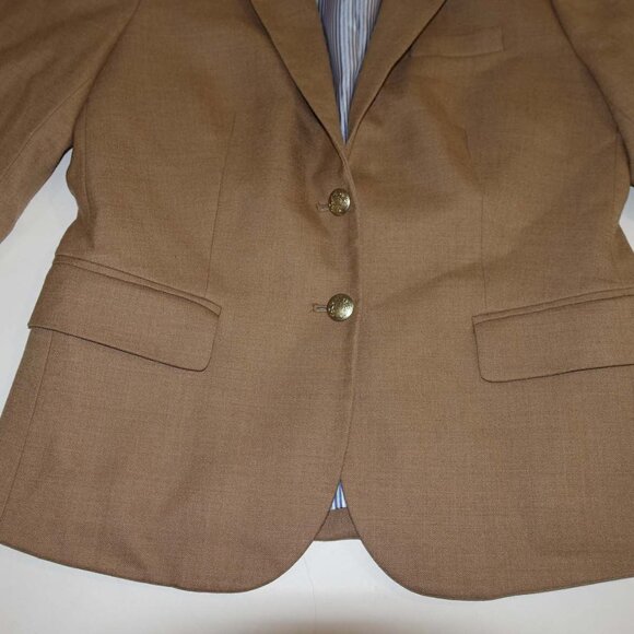 J. Crew Women's Schoolboy 2 Button Blazer Jacket Size 6 Brown Wool Blend 92480 - Picture 2 of 8